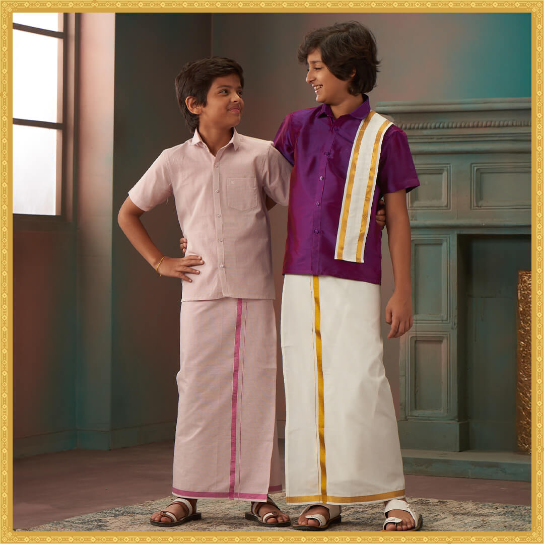 White dhoti for kids hot sale