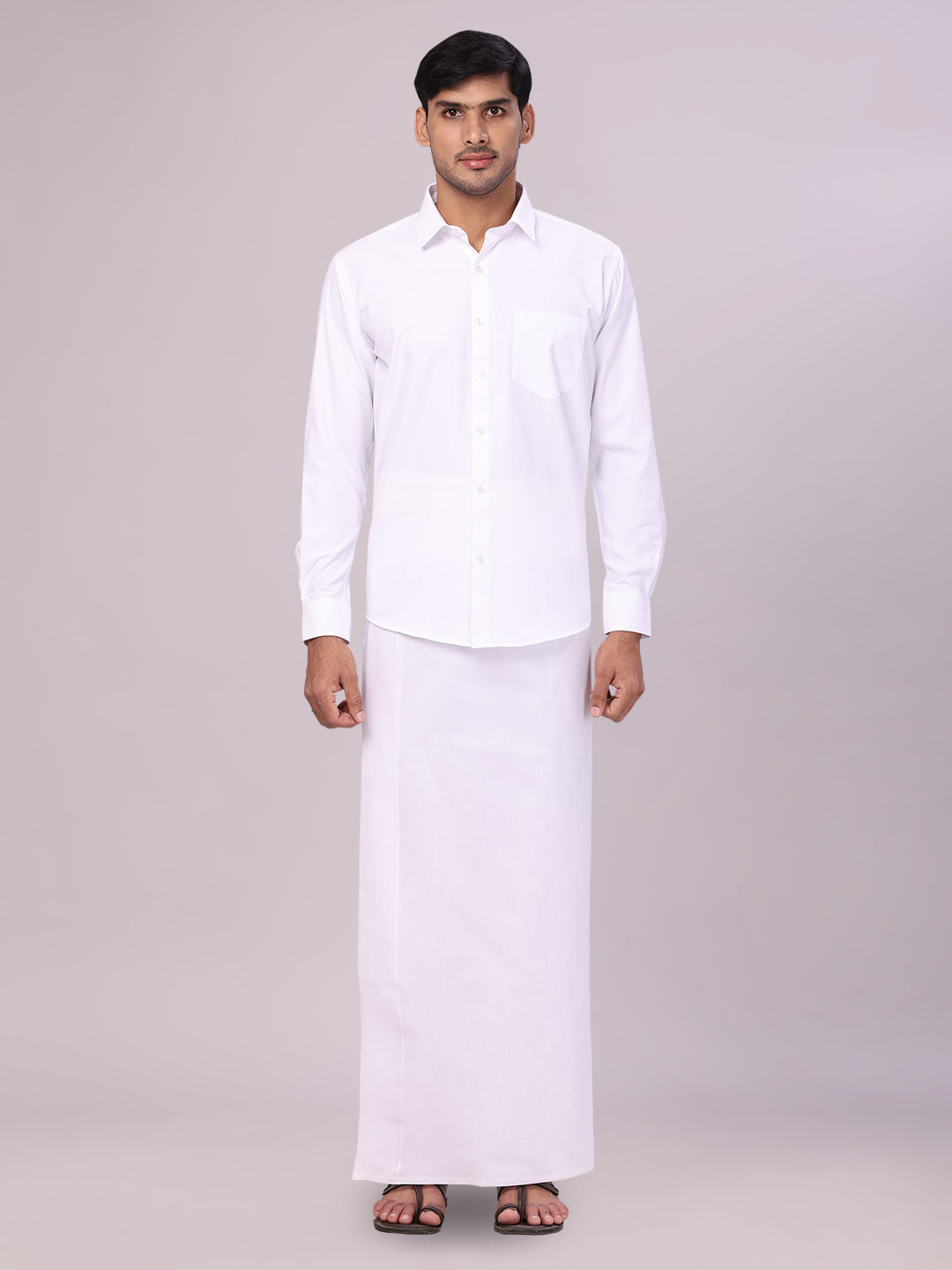 Men's White Wedding Shirt with Dhoti Combo Origin White – ministerwhite.com