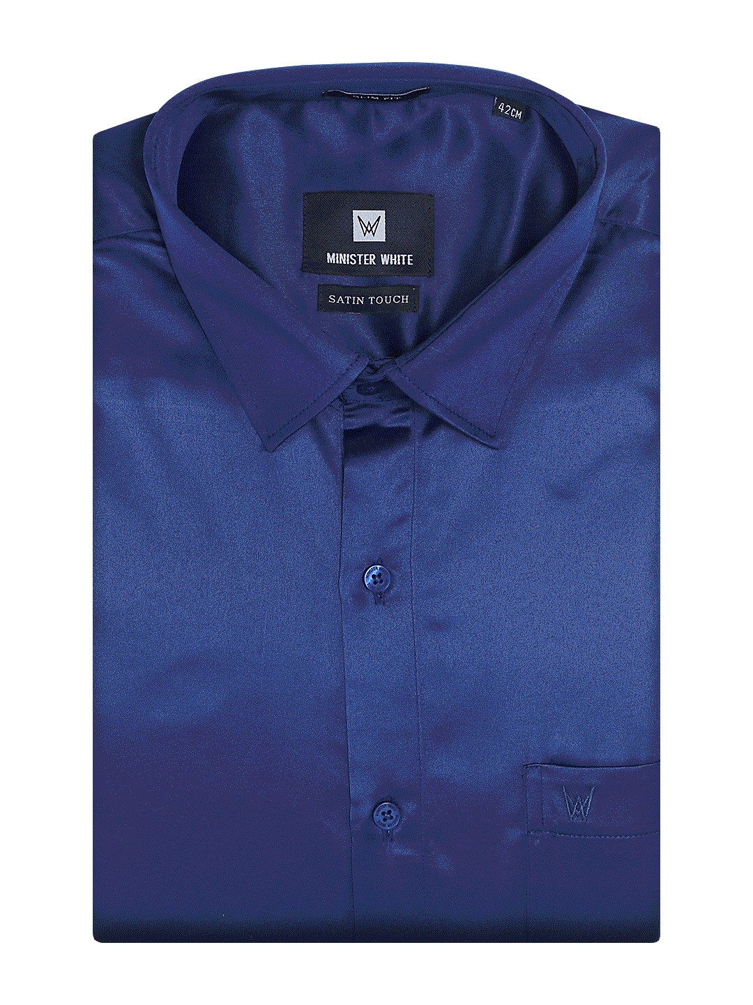 Mens Satin Slim Fit Royal Blue Colour Shirt Satin Touch