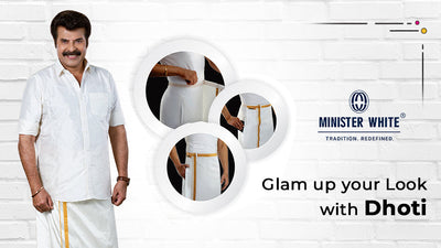 Glam up your Look with Traditional Minister White Dhoti