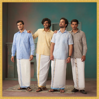 Minister White's Shirt & Dhoti Combo Collection