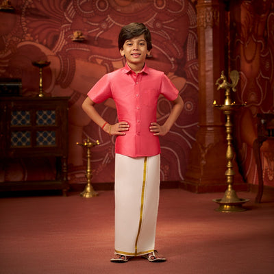 Minister White's Kids Shirt with dhoti Collection