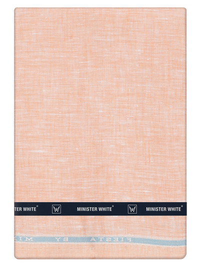Men's Plain Pure Linen Orange Color Shirt Fabric - Trivoli Linen