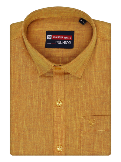 Boys Half Sleeves Yellow Color Shirt by Minister White