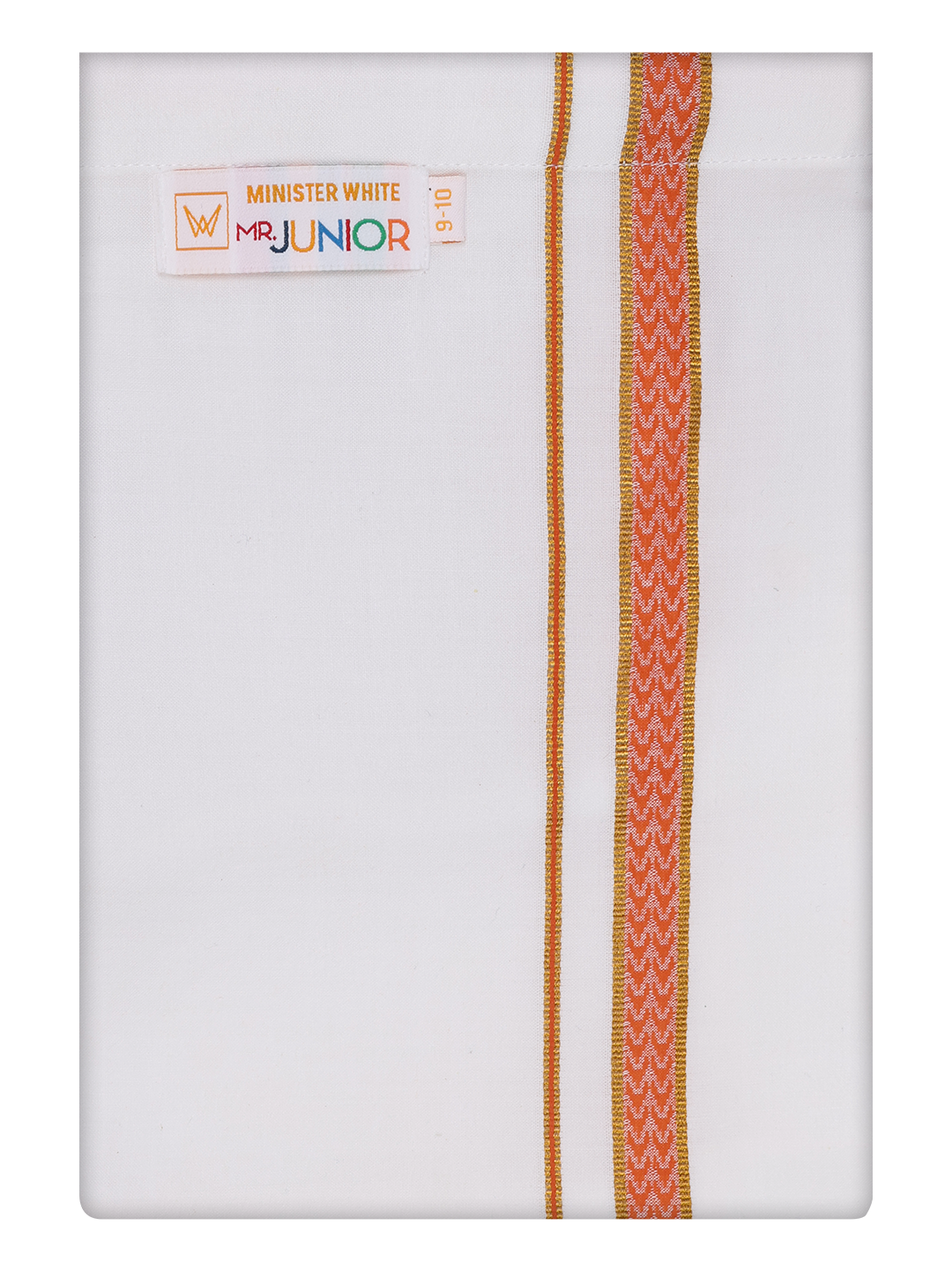 Boys Cotton White Dhoti with Dark Pink Color Border by Minister White