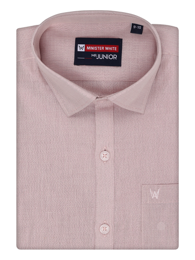 Boys Tissue Rose Colour Shirt by Minister White