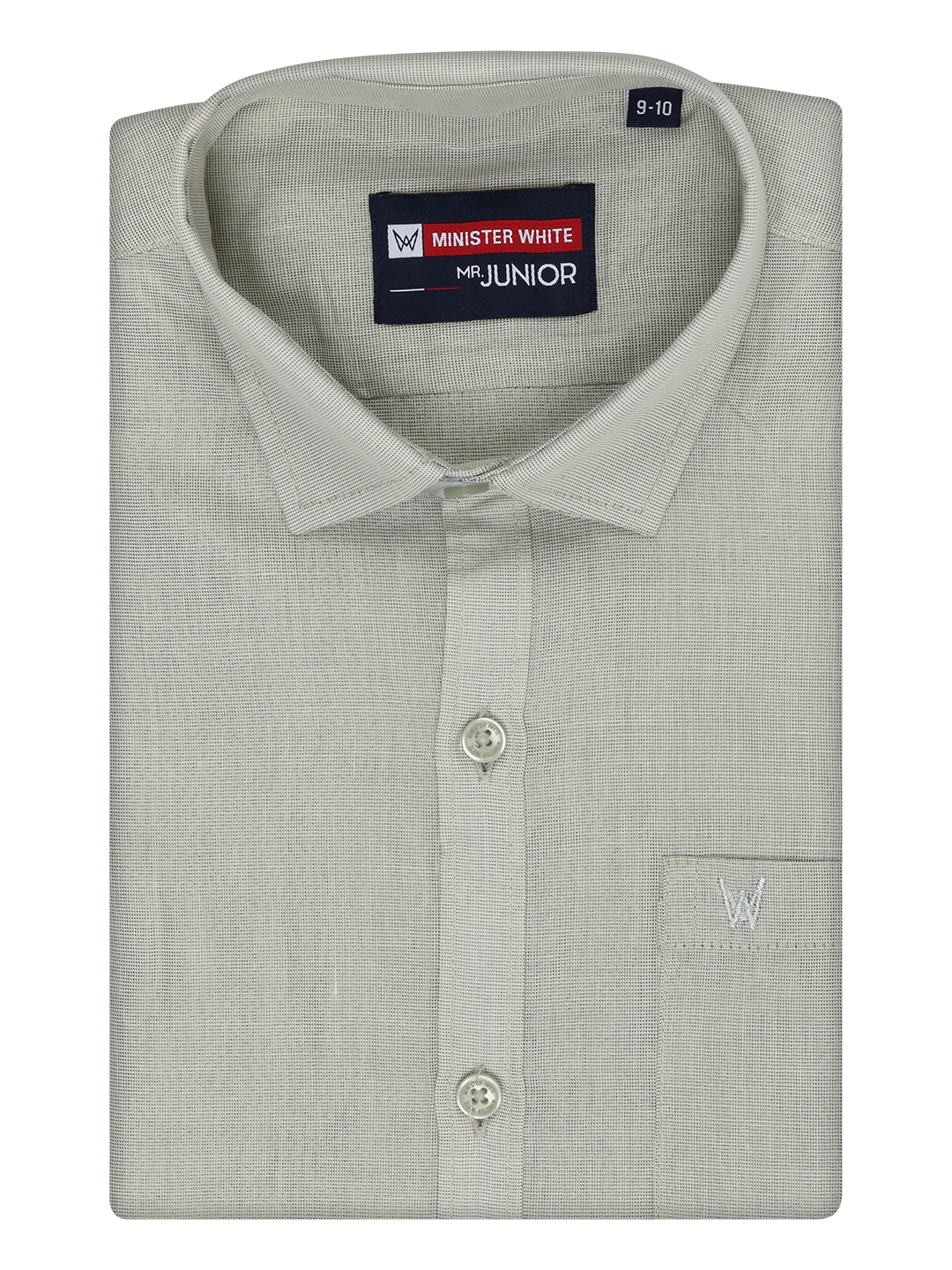 Boys Tissue Olive Green Colour Shirt by Minister White