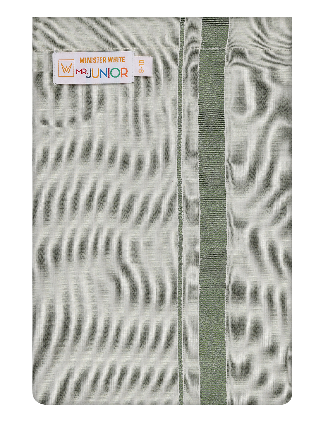 Boys Tissue Olive Green Colour Dhoti by Minister White