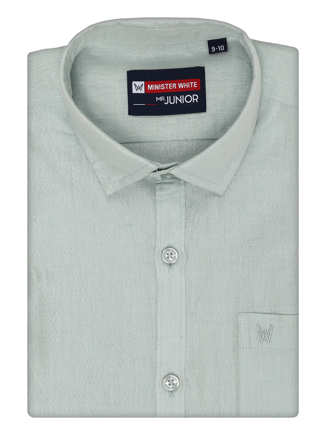 Boys Tissue Mint Blue Colour Shirt by Minister White