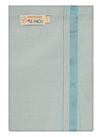 Boys Tissue Mint Blue Colour Dhoti by Minister White