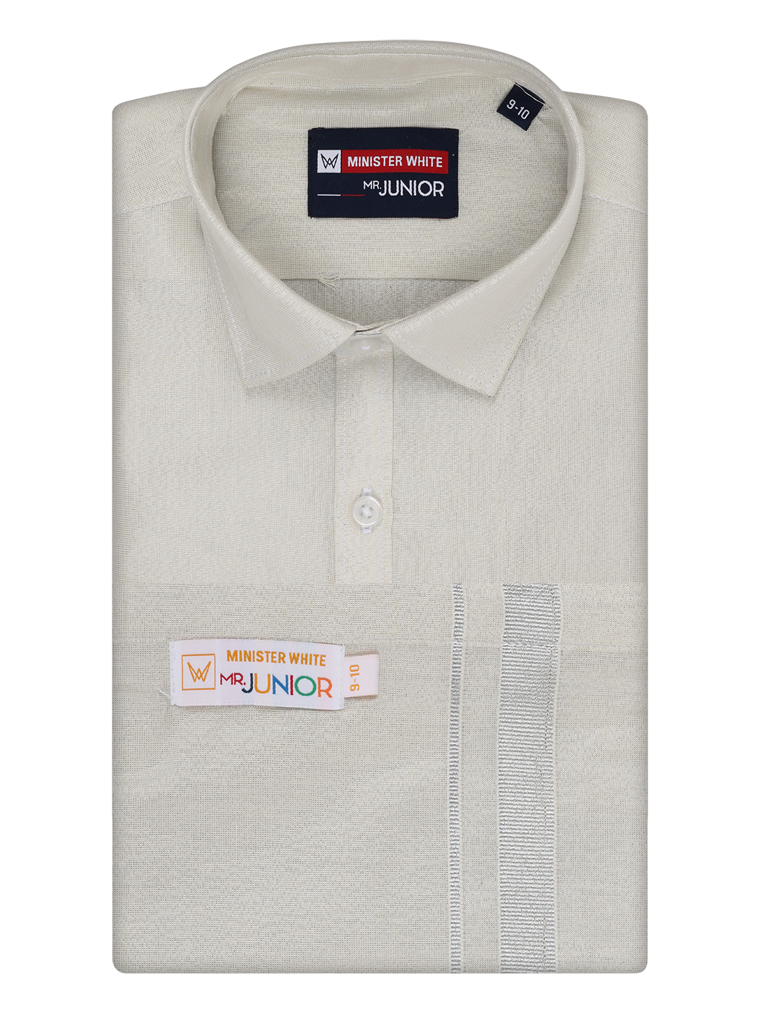 Boys Tissue Silver Colour Shirt with Dhoti Combo Ambitious Boy by Minister White