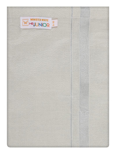 Boys Tissue Silver Colour Dhoti by Minister White