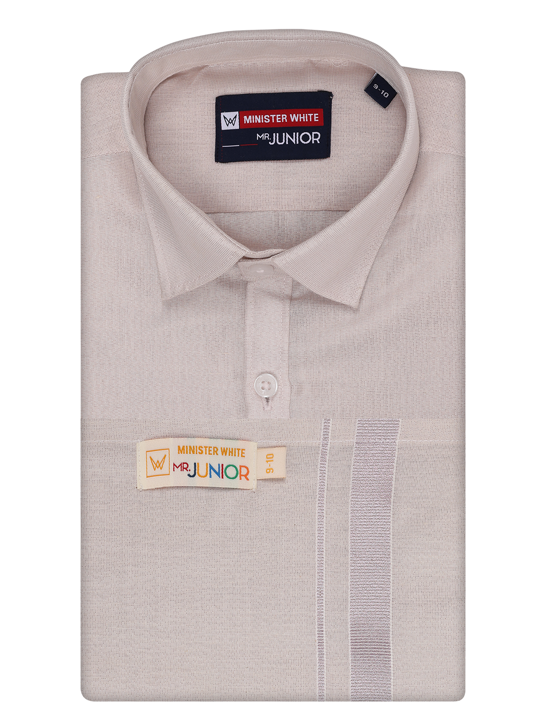 Boys Tissue Light Rose Colour Shirt with Dhoti Combo Ambitious Boy by Minister White