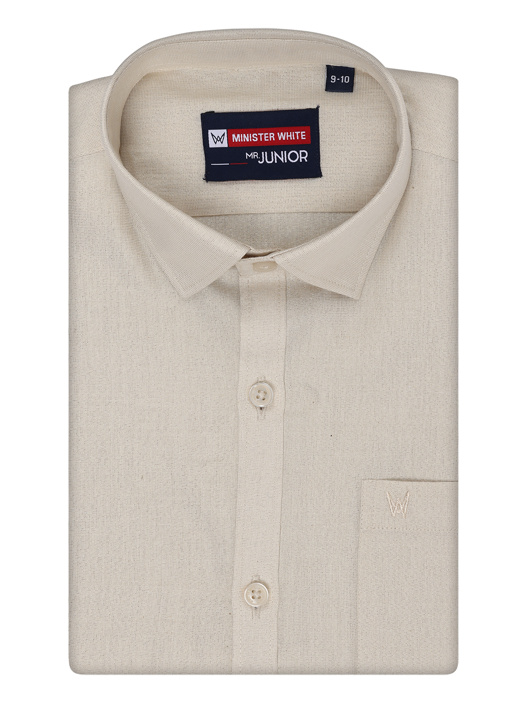 Boys Tissue Beige Colour Shirt by Minister White