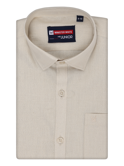 Boys Tissue Beige Colour Shirt by Minister White