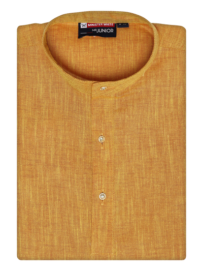 Boys Cotton Mustard Color Kurta by Minister White 