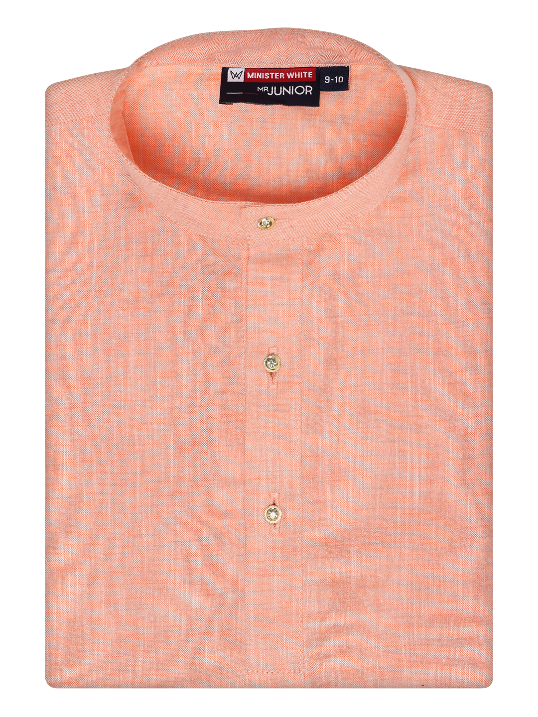 Boys Cotton Peach Kurta by Minister White