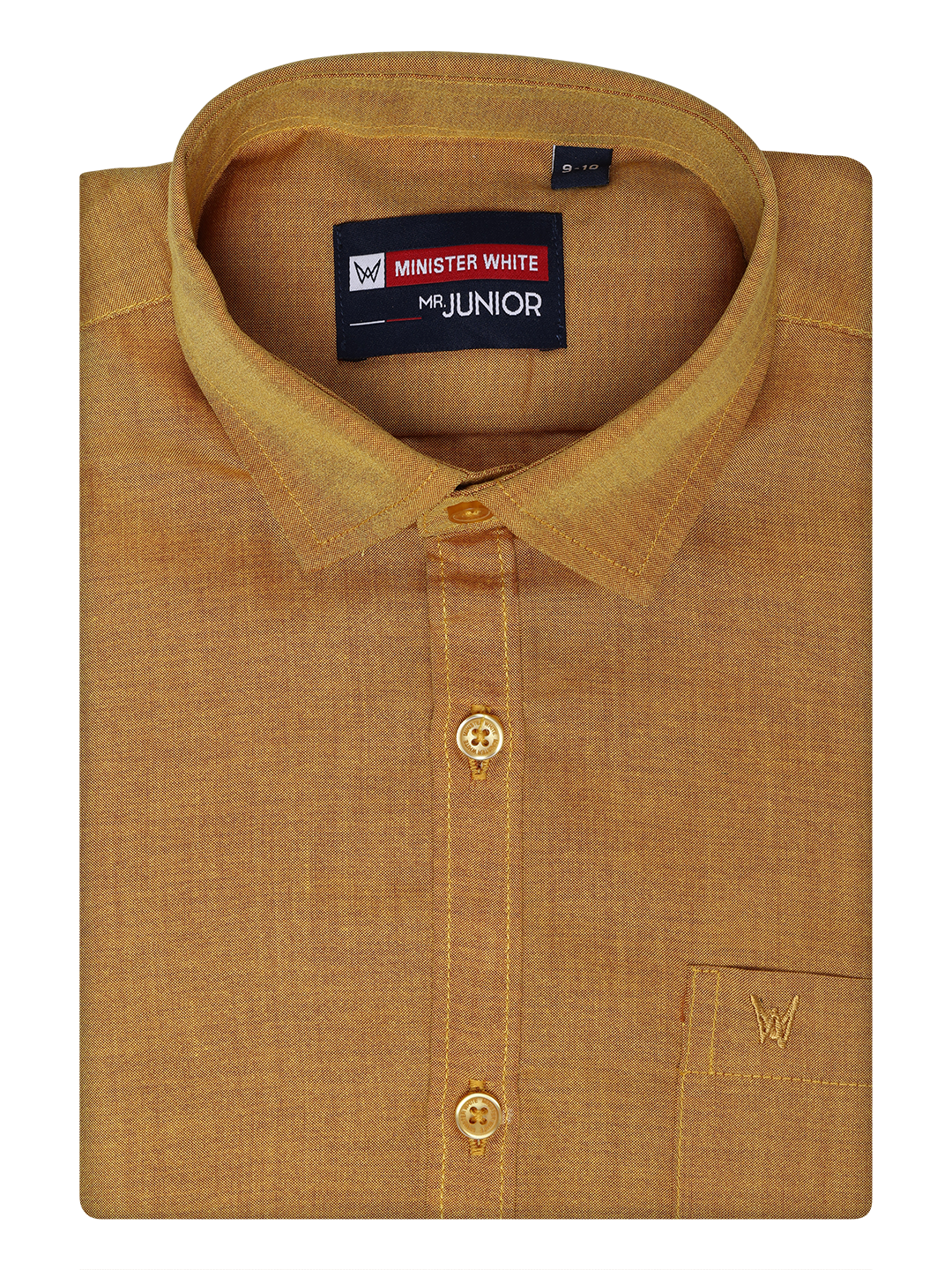 Boys Gold Half Sleeves Shirt by Minister White