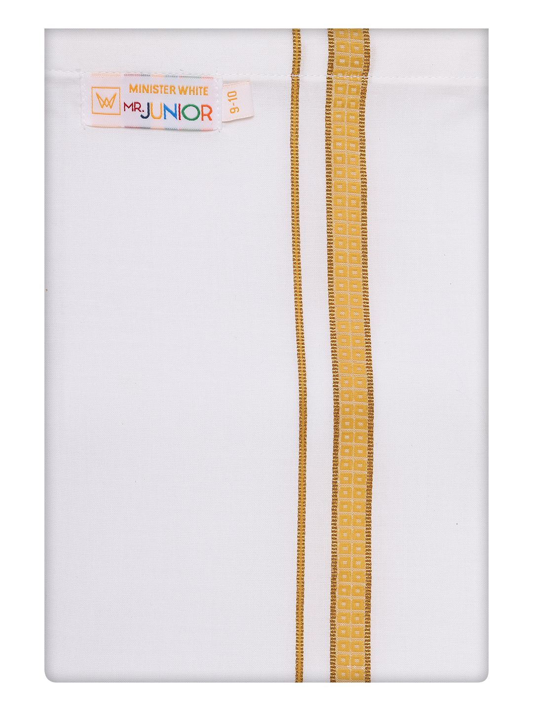 Boys White Dhoti with Brown Color Border by Minister White