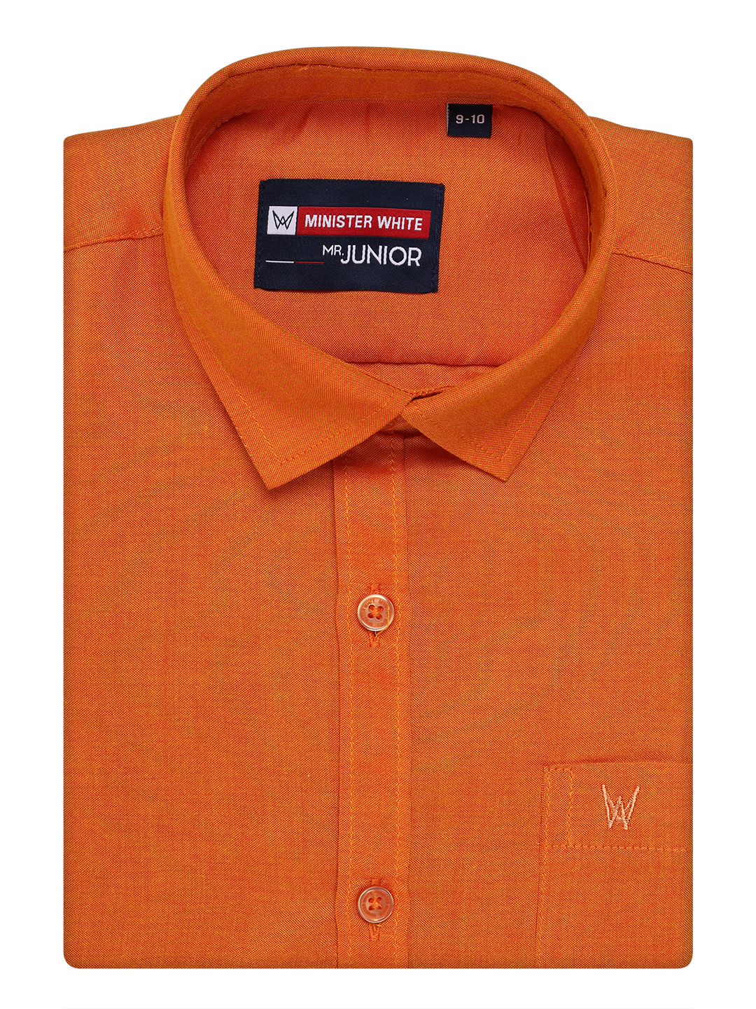 Boy Cotton Orange Color Shirt by Minister White