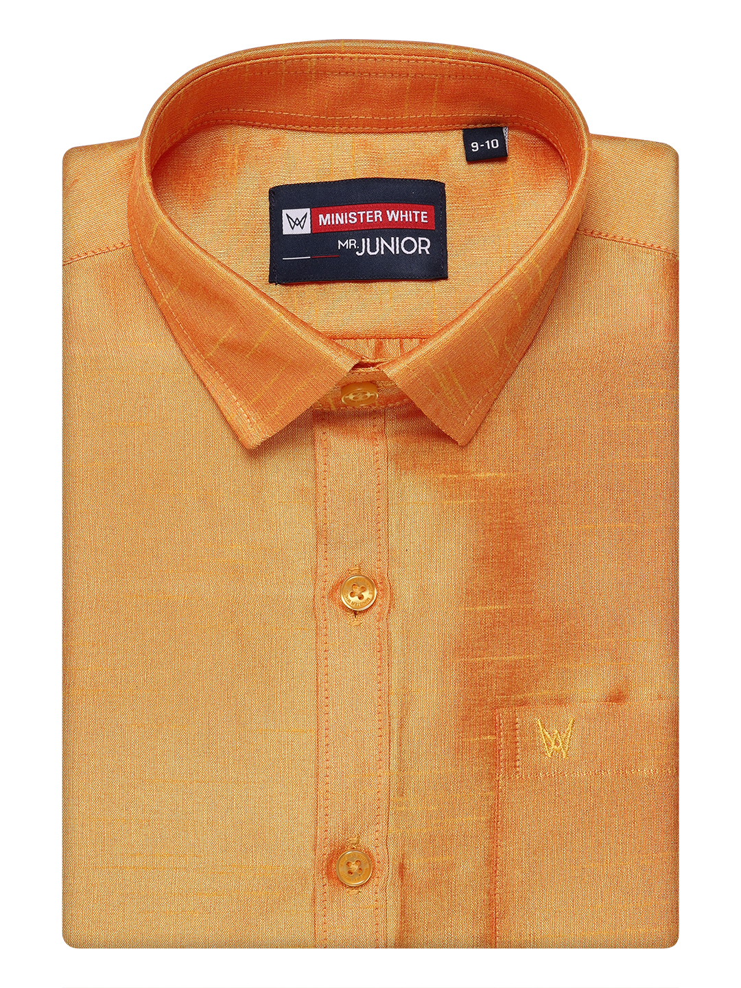 Boys Orange Colour Half Sleeves Shirt Intense Boy by Minister White