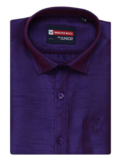 Boys Dark Blue Colour Half Sleeves Shirt Intense Boy by Minister White