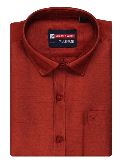 Boys Brown Colour Half Sleeves Shirt Intense Boy by Minister White