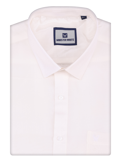 Men's Art Silk Half White Full Sleeves Shirt Finesse
