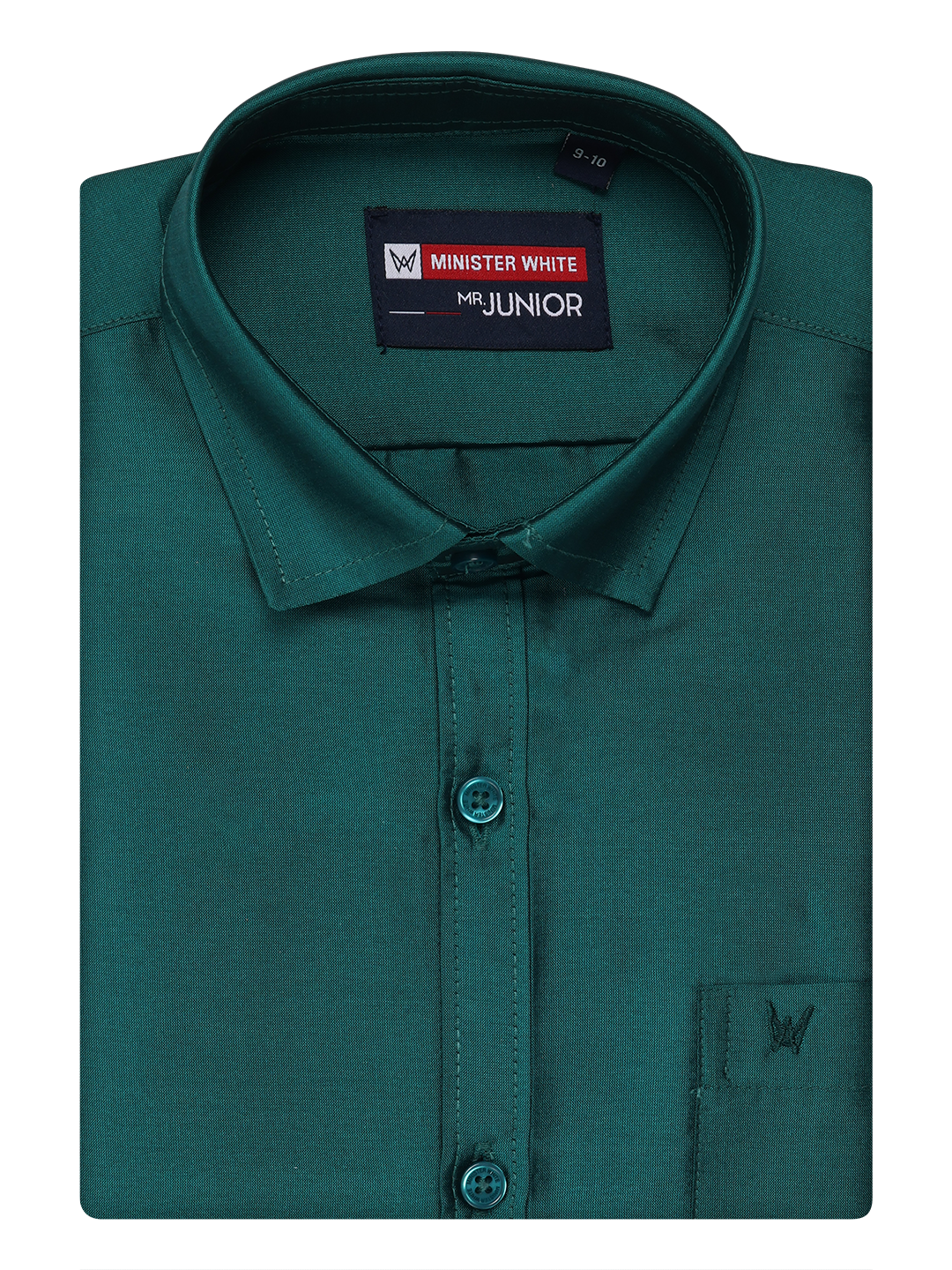 Boys Dupion Satin Dark Green Colour Half Sleeves Shirt Happy Boy by Minister White