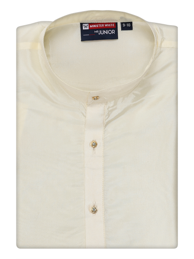 Cotton Cream Full Sleeves Kurta Gifted Boy by Minister White