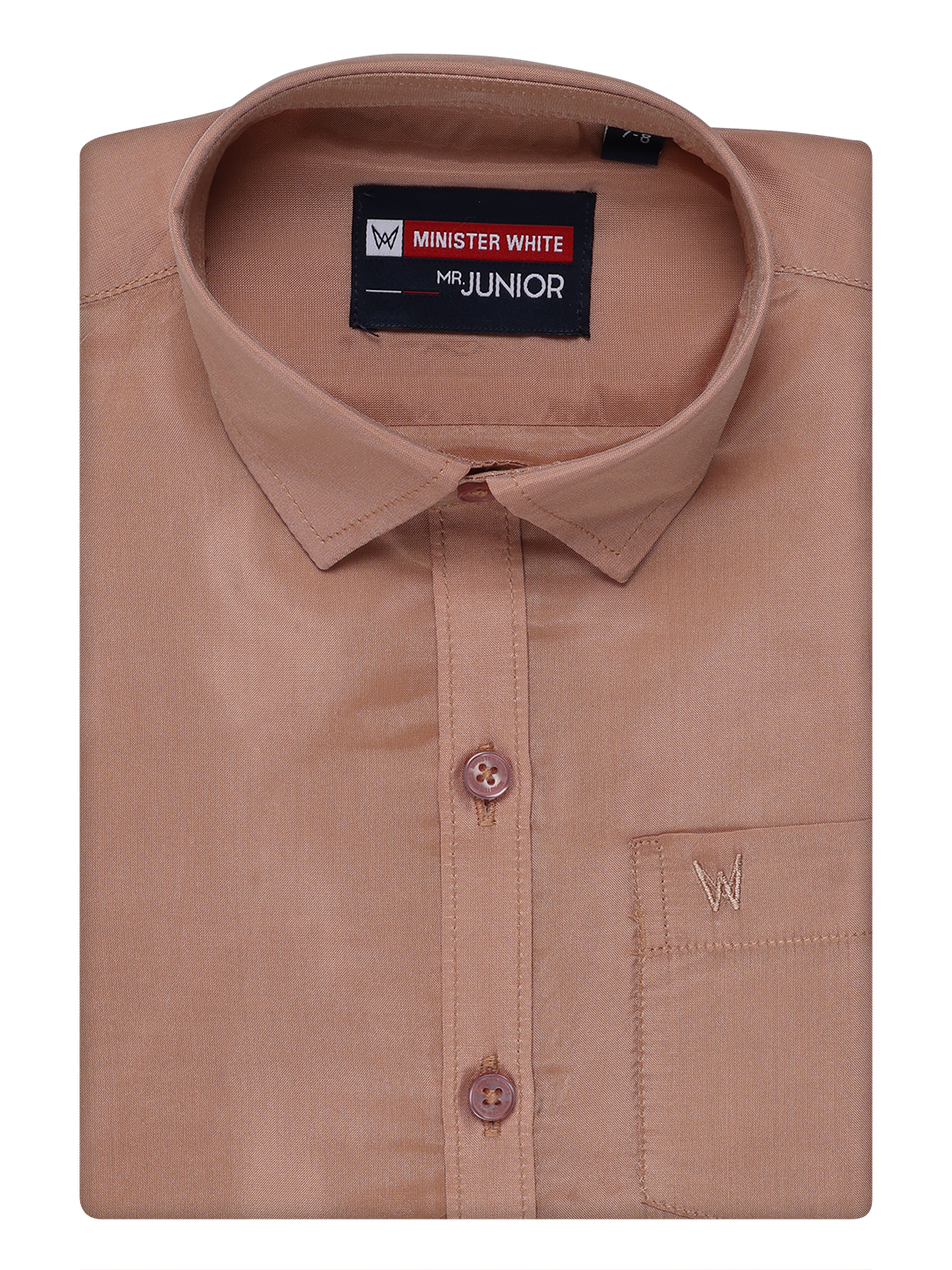 Boys Art Silk Dark Copper Color Shirt by Minister White