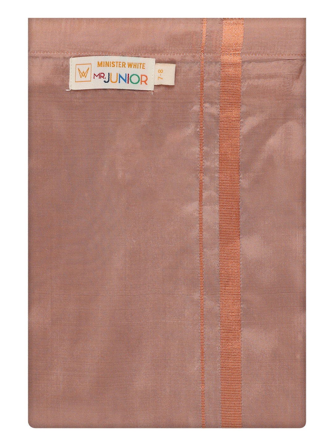 Boys Art Silk Dark Copper Color Dhoti by Minister White