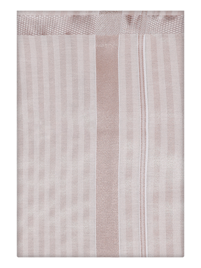 Mens Almond Color Tissue Stripes Dhoti Shirt by Minister White