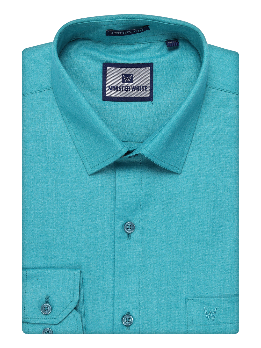 Men's Cotton Light Blue Color Shirt by Minister White