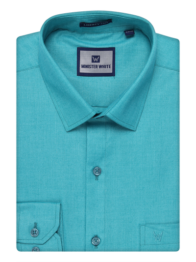 Men's Cotton Light Blue Color Shirt by Minister White