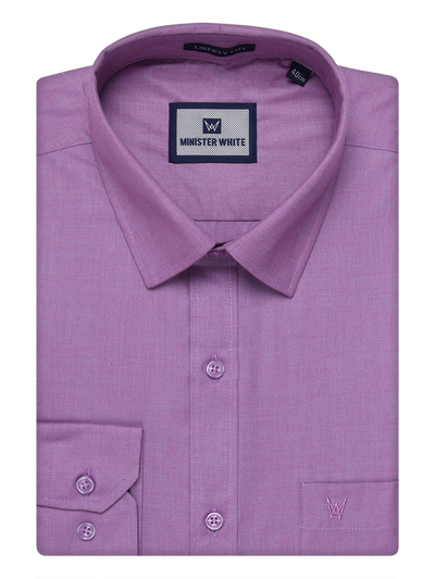 Mens Cotton Light Purple Color Shirt by Minister White