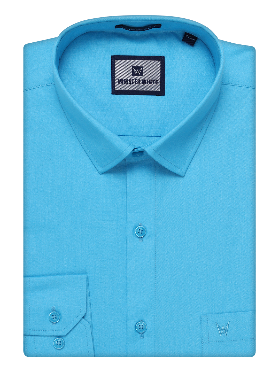 Mens Cotton Sky Blue Color Shirt by Minister White