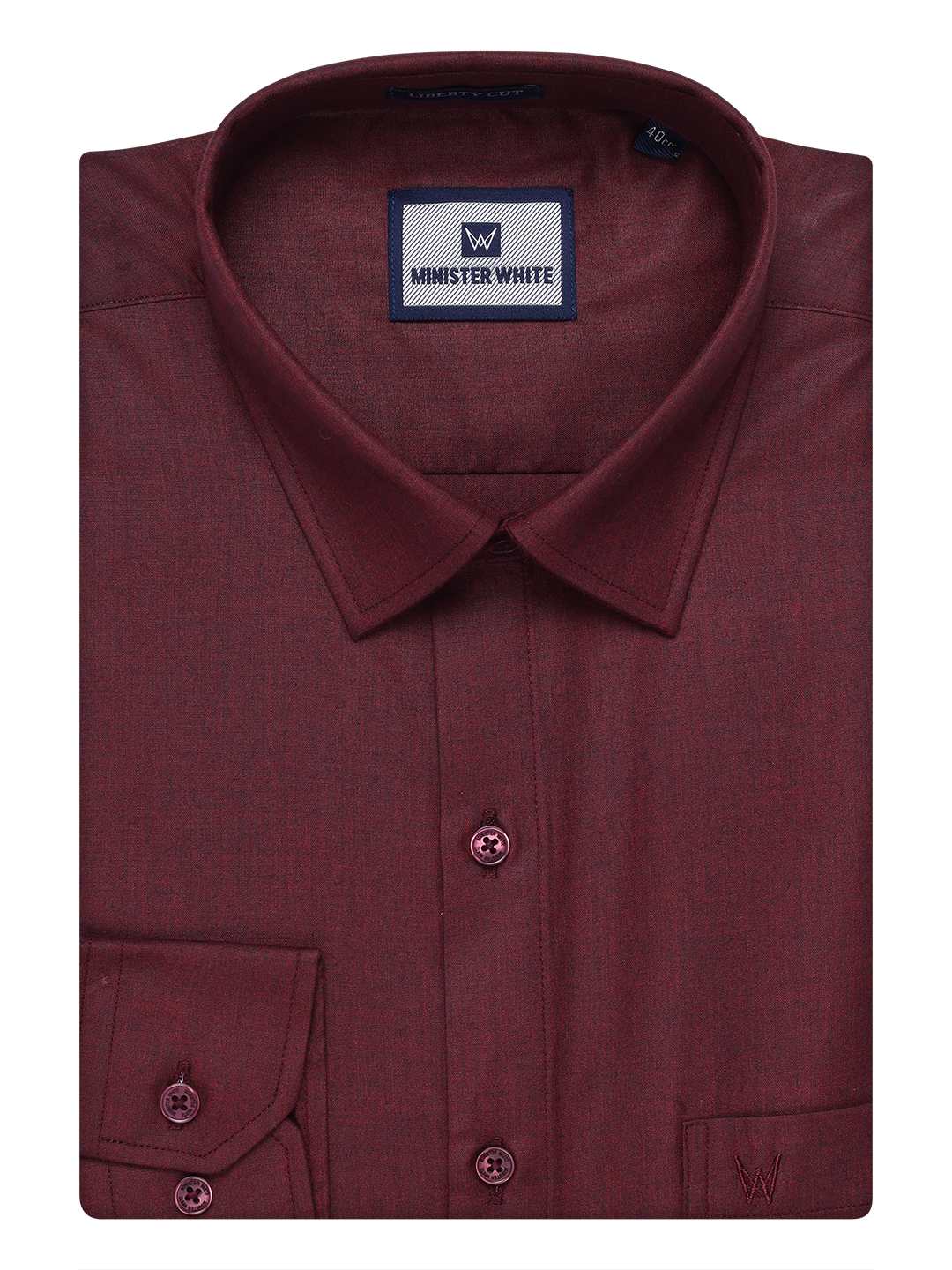 Mens Cotton Maroon Color Shirt by Minister White