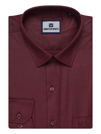 Mens Cotton Maroon Color Shirt by Minister White