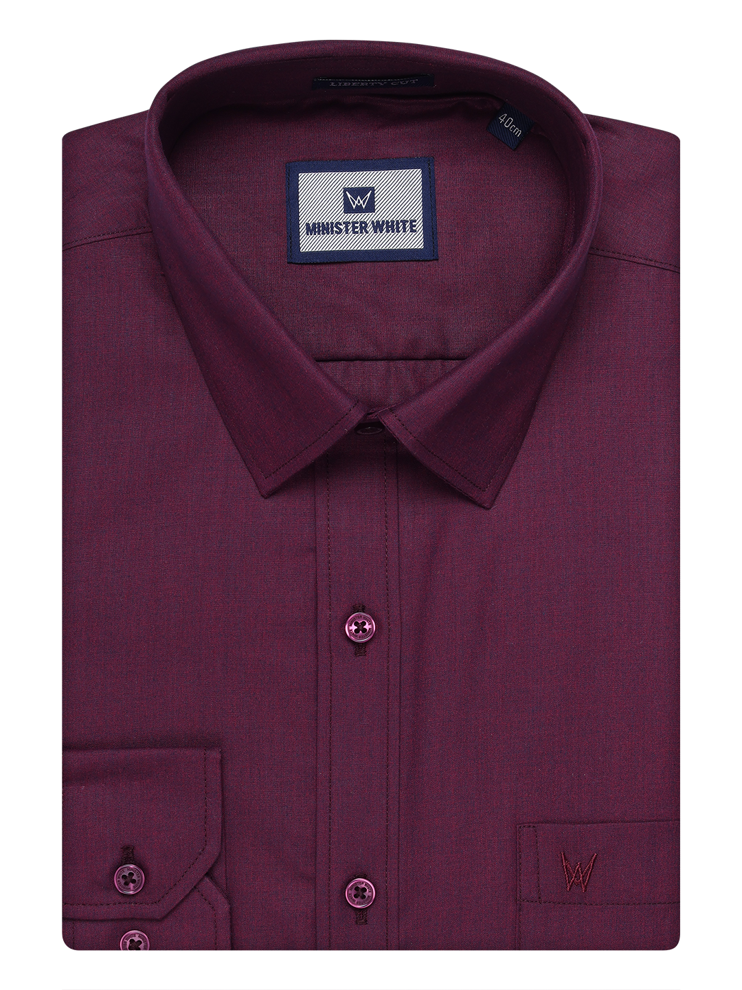 Mens Cotton Dark Wine Color Shirt by Minister White