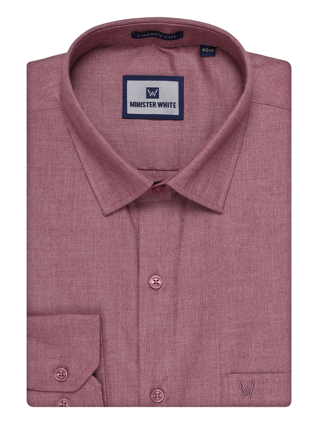Mens Cotton Light Maroon Color Shirt by Minister White