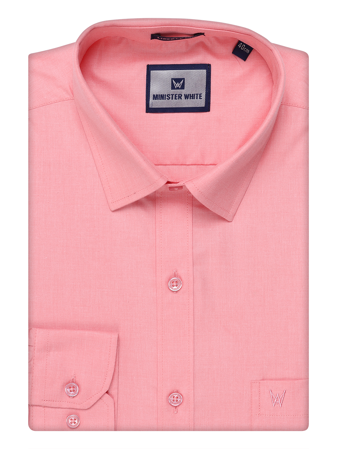 Mens Cotton Light Pink Color Shirt by Minister White