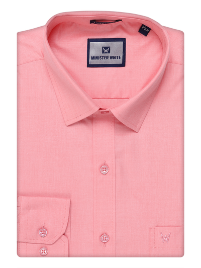 Mens Cotton Light Pink Color Shirt by Minister White