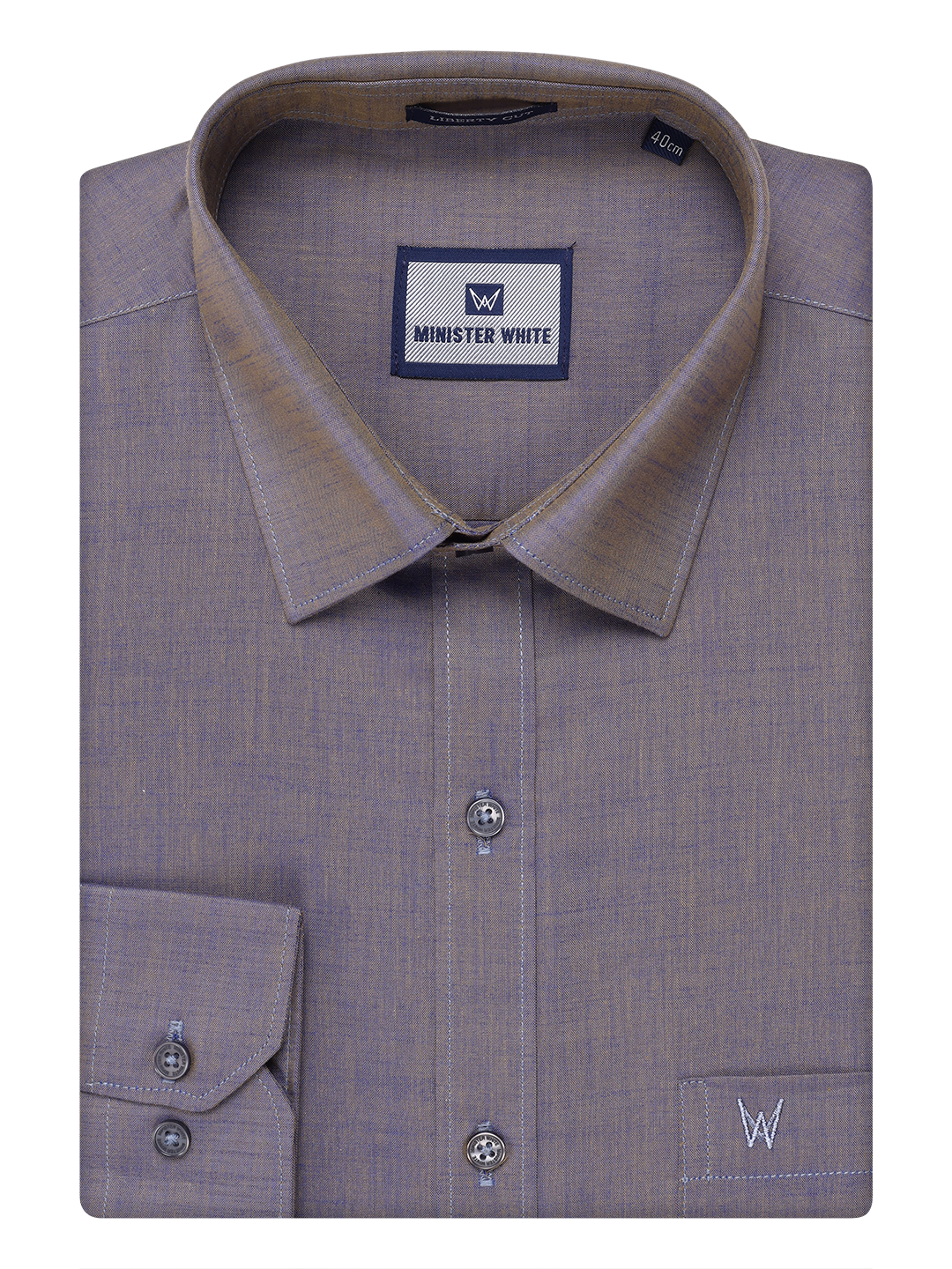 Men's Cotton Ash Grey Color Shirt by Minister White