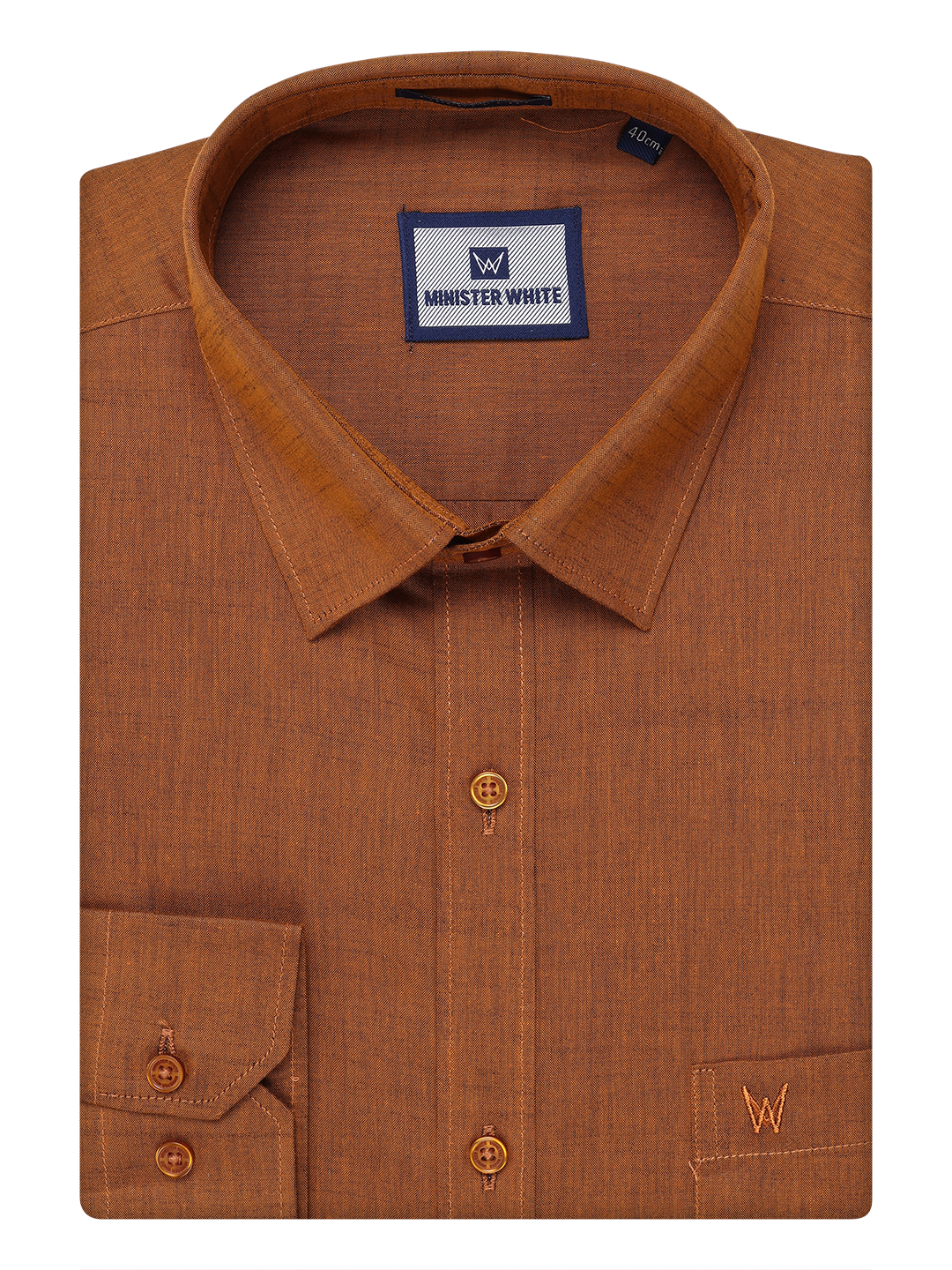 Mens Cotton Light Brown Color Shirt by Minister White