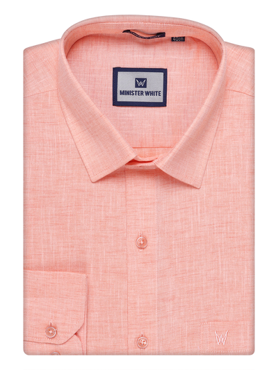 Mens Cotton light Pink Color Shirt by Minister White