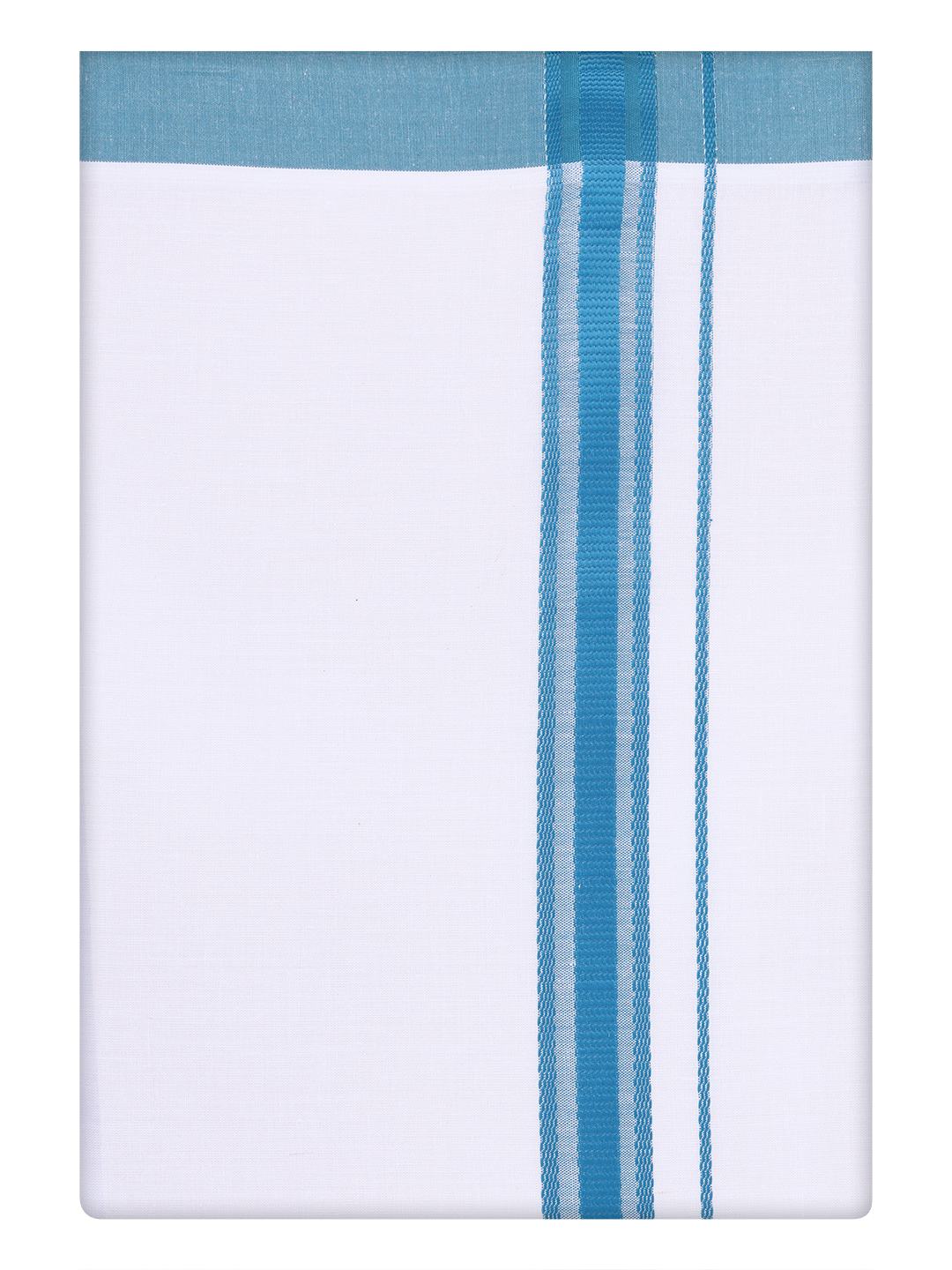 Mens Cotton White Dhoti with Green Border Dhoti