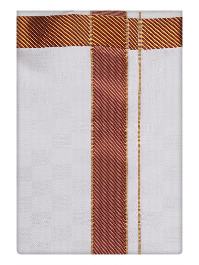 Men's Cotton Airtex Matching Border Dhoti Nector