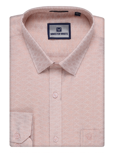 Mens Copper Tissue Jacquard Shirt by Minister White