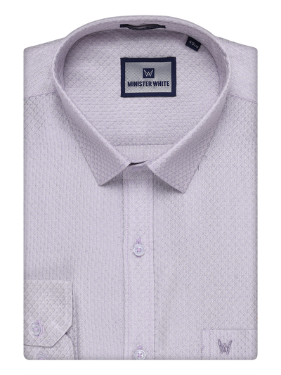 Mens Lavender Tissue Jacquard Shirt by Minister White 